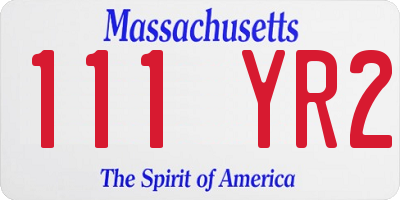 MA license plate 111YR2