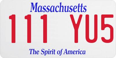 MA license plate 111YU5