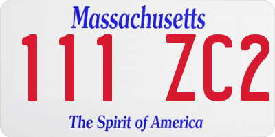 MA license plate 111ZC2