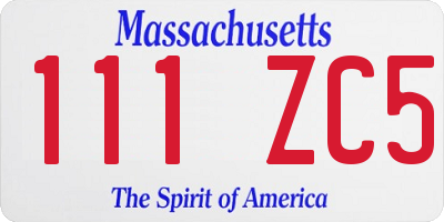 MA license plate 111ZC5