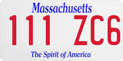 MA license plate 111ZC6