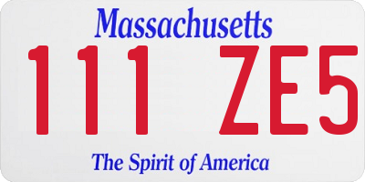 MA license plate 111ZE5