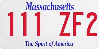 MA license plate 111ZF2