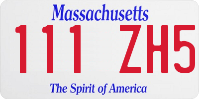 MA license plate 111ZH5