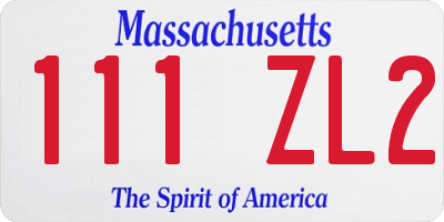 MA license plate 111ZL2