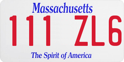 MA license plate 111ZL6