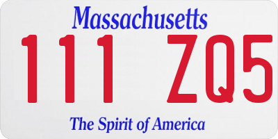 MA license plate 111ZQ5