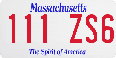 MA license plate 111ZS6