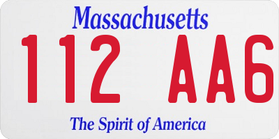 MA license plate 112AA6