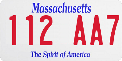 MA license plate 112AA7