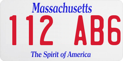 MA license plate 112AB6