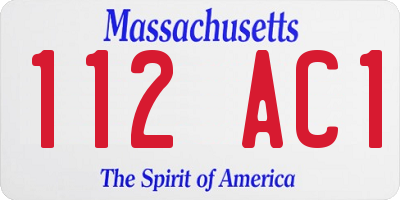MA license plate 112AC1