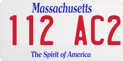 MA license plate 112AC2