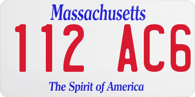 MA license plate 112AC6