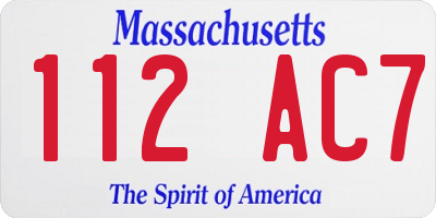 MA license plate 112AC7