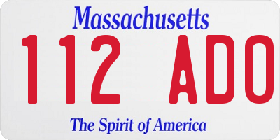 MA license plate 112AD0