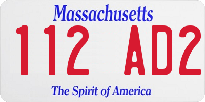 MA license plate 112AD2