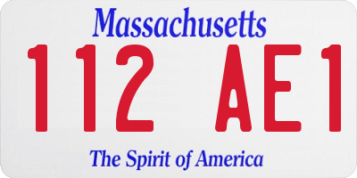 MA license plate 112AE1