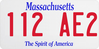 MA license plate 112AE2