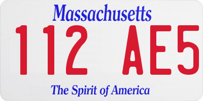 MA license plate 112AE5