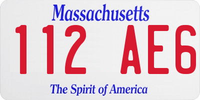 MA license plate 112AE6