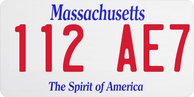 MA license plate 112AE7