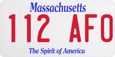 MA license plate 112AF0