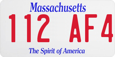 MA license plate 112AF4