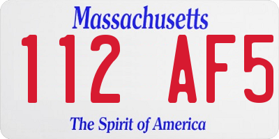 MA license plate 112AF5