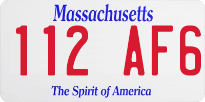 MA license plate 112AF6