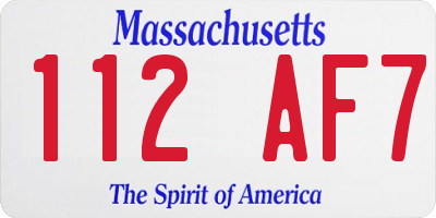 MA license plate 112AF7