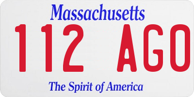 MA license plate 112AG0