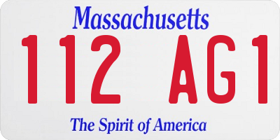 MA license plate 112AG1