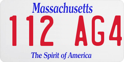 MA license plate 112AG4