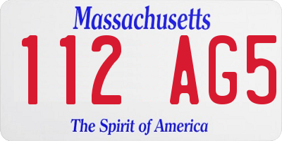 MA license plate 112AG5