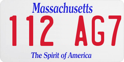 MA license plate 112AG7