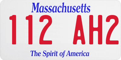 MA license plate 112AH2