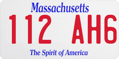 MA license plate 112AH6
