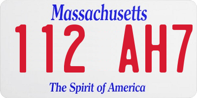 MA license plate 112AH7