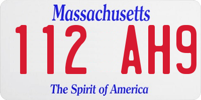 MA license plate 112AH9