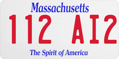 MA license plate 112AI2