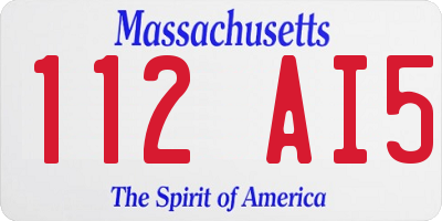 MA license plate 112AI5