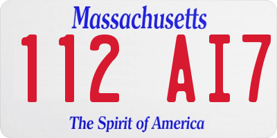 MA license plate 112AI7