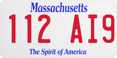 MA license plate 112AI9