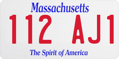 MA license plate 112AJ1