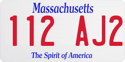 MA license plate 112AJ2