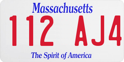 MA license plate 112AJ4