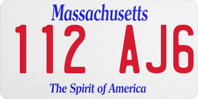 MA license plate 112AJ6