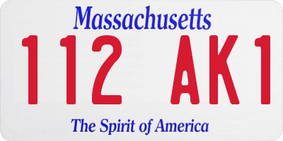 MA license plate 112AK1