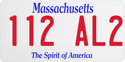 MA license plate 112AL2